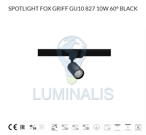 SPOTLIGHT FOX GRIFF GU10 827 10W 60° BLACK .png